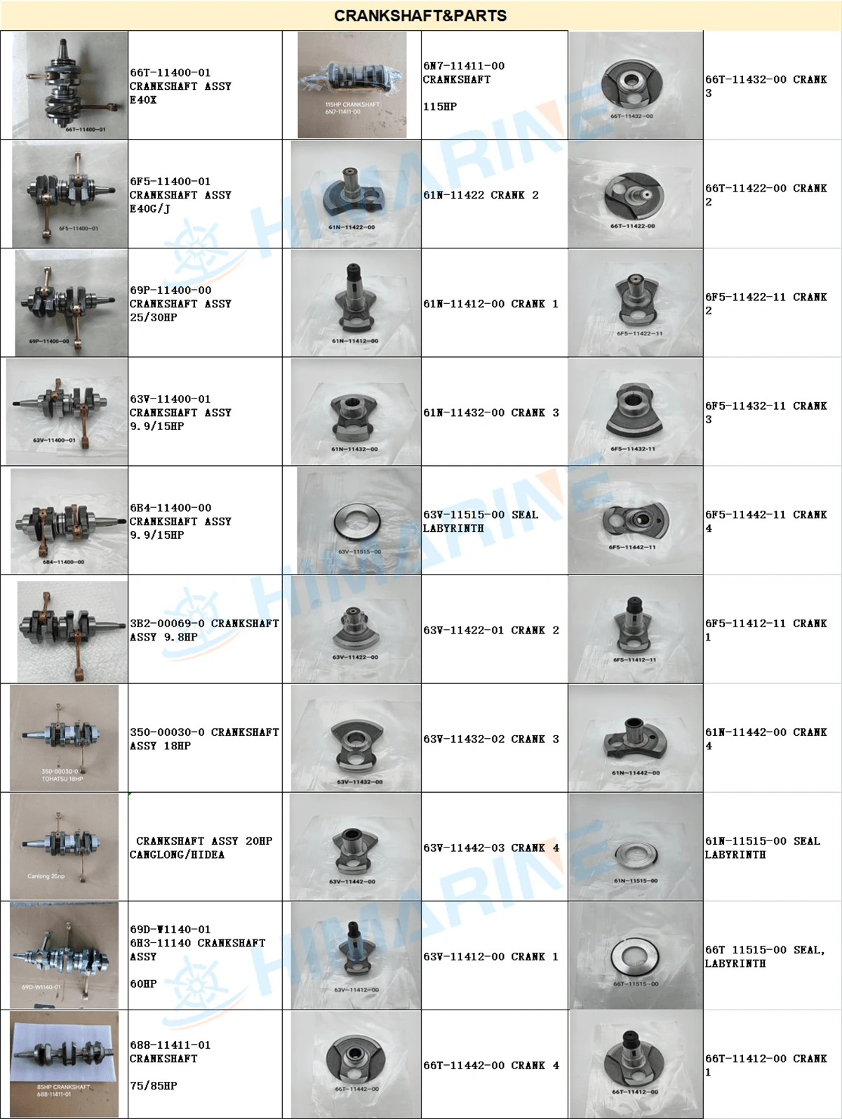 OUTBOARD CRANKSHAFT ASSY OUTBOARD CRANKSHAFT ASSY